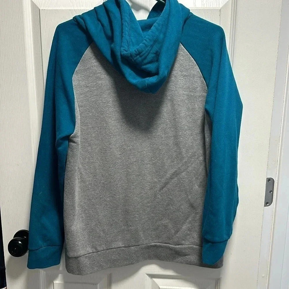 WRANGLER TURQUOISE AND GRAY HOODED SWEATSHIRT - Picture 4 of 4